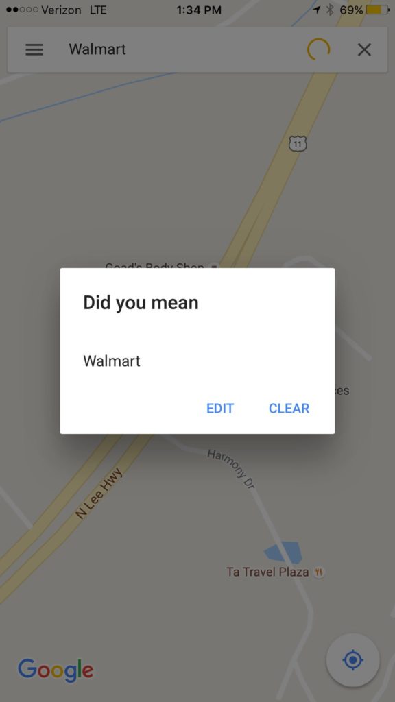 Google Maps "Did you mean Walmart" Again