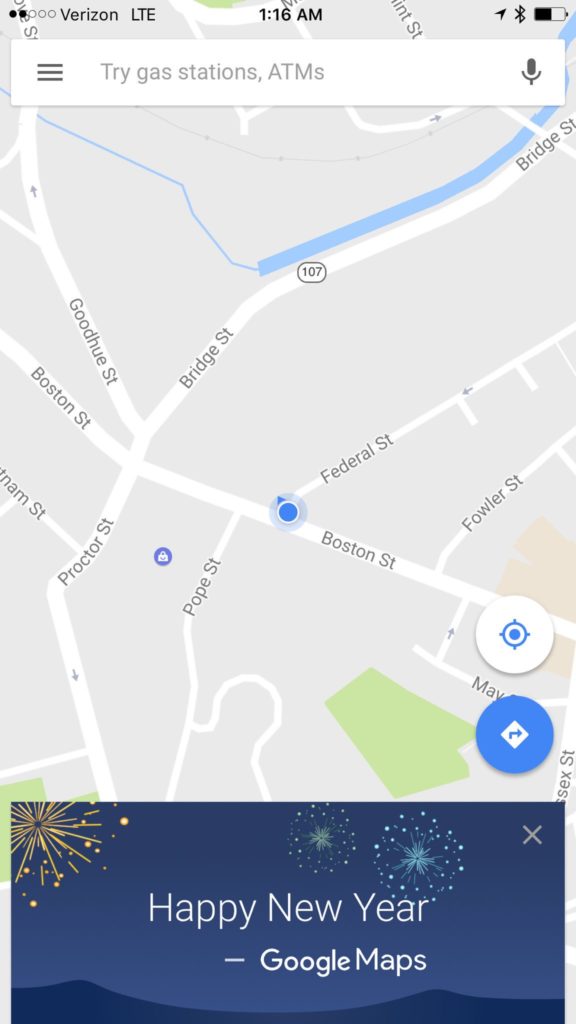 Early Happy New Years from Google Maps